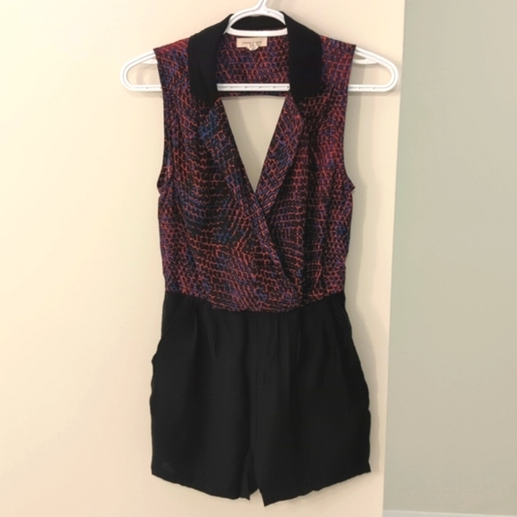 Silence + Noise collar Romper with Cut out back - Picture 1 of 10